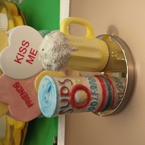 Fitz and Floyd ceramic beer can and beer mug